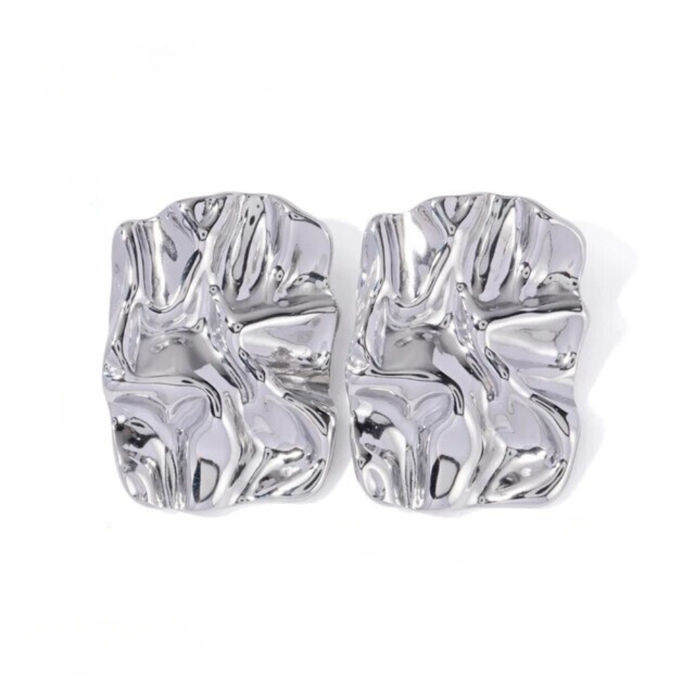 Gold Molten Stud Earrings