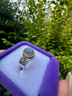 Sterling Silver Oval Blue Fire Labradorite Ring