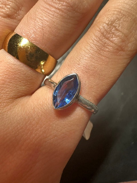 Kyanite Marquise Sterling Silver Ring - Size 8 / P