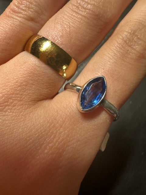 Kyanite Marquise Sterling Silver Ring - Size 8 / P