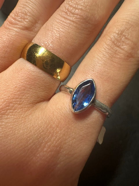 Kyanite Marquise Sterling Silver Ring - Size 8 / P