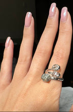 Pyrite & Herkimer Diamond Triple Ring - Multiple Sizes