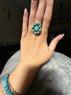 Turquoise Sterling Silver Ring - Adjustable