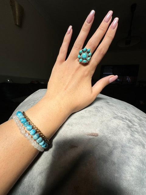 Turquoise Sterling Silver Ring - Adjustable