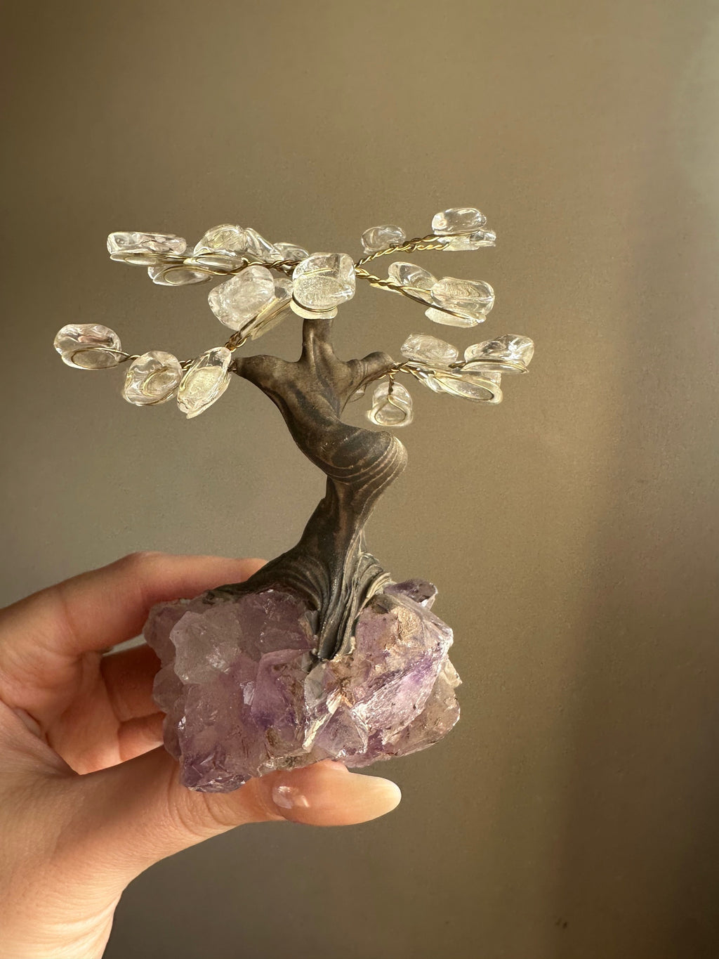 Clear Quartz and Amethyst Tree - Small
