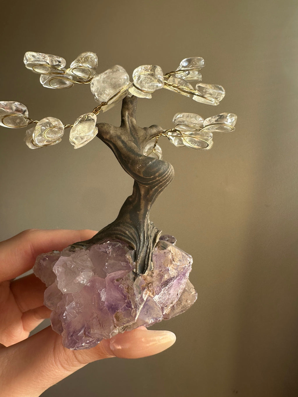 Clear Quartz and Amethyst Tree - Small