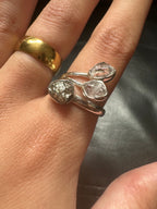 Pyrite & Herkimer Diamond Triple Ring - Multiple Sizes