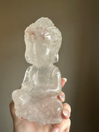 Clear Quartz with Fire Quartz Buddha - Large *Rare find*