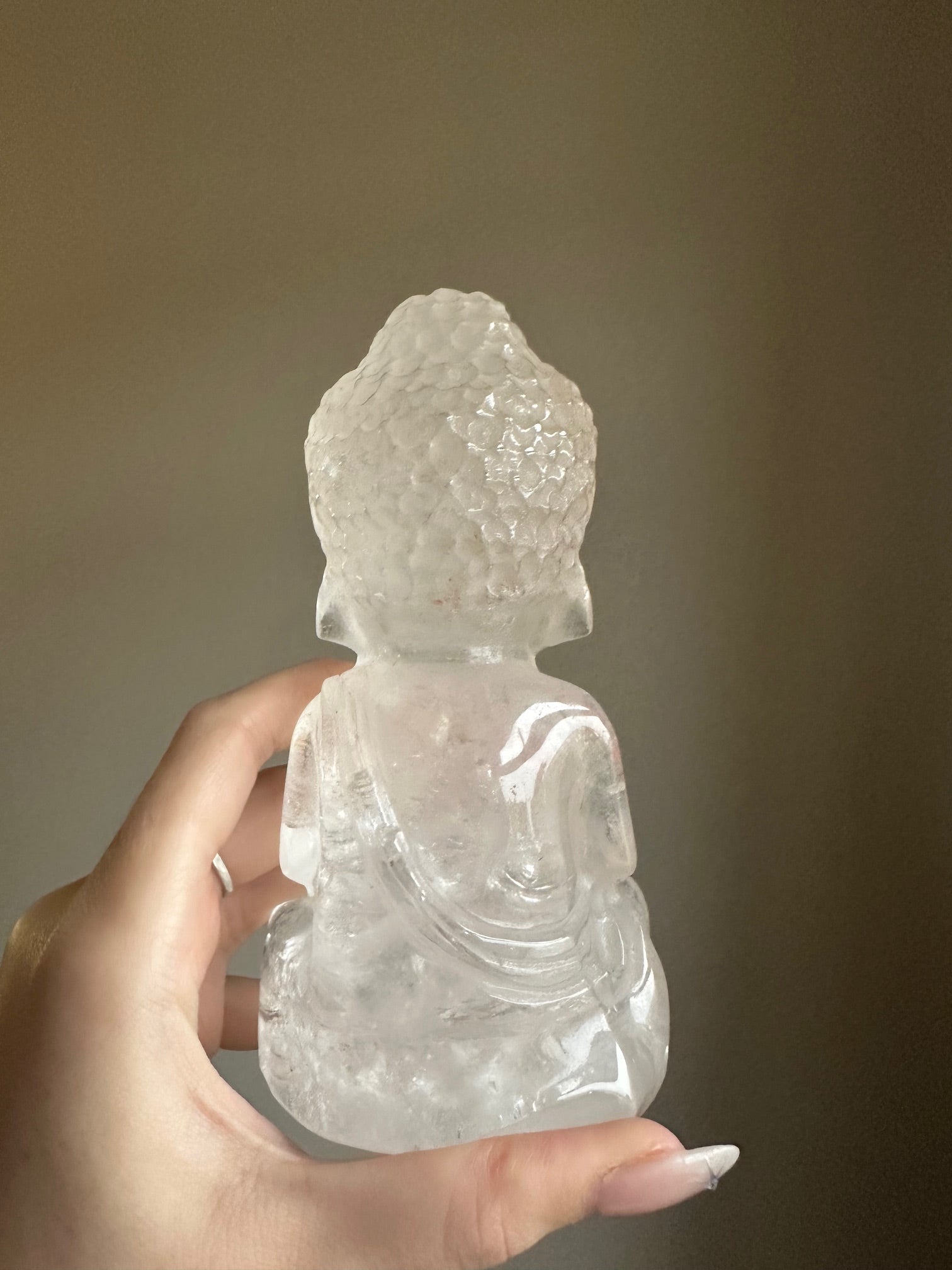 Clear Quartz with Fire Quartz Buddha - Large *Rare find*