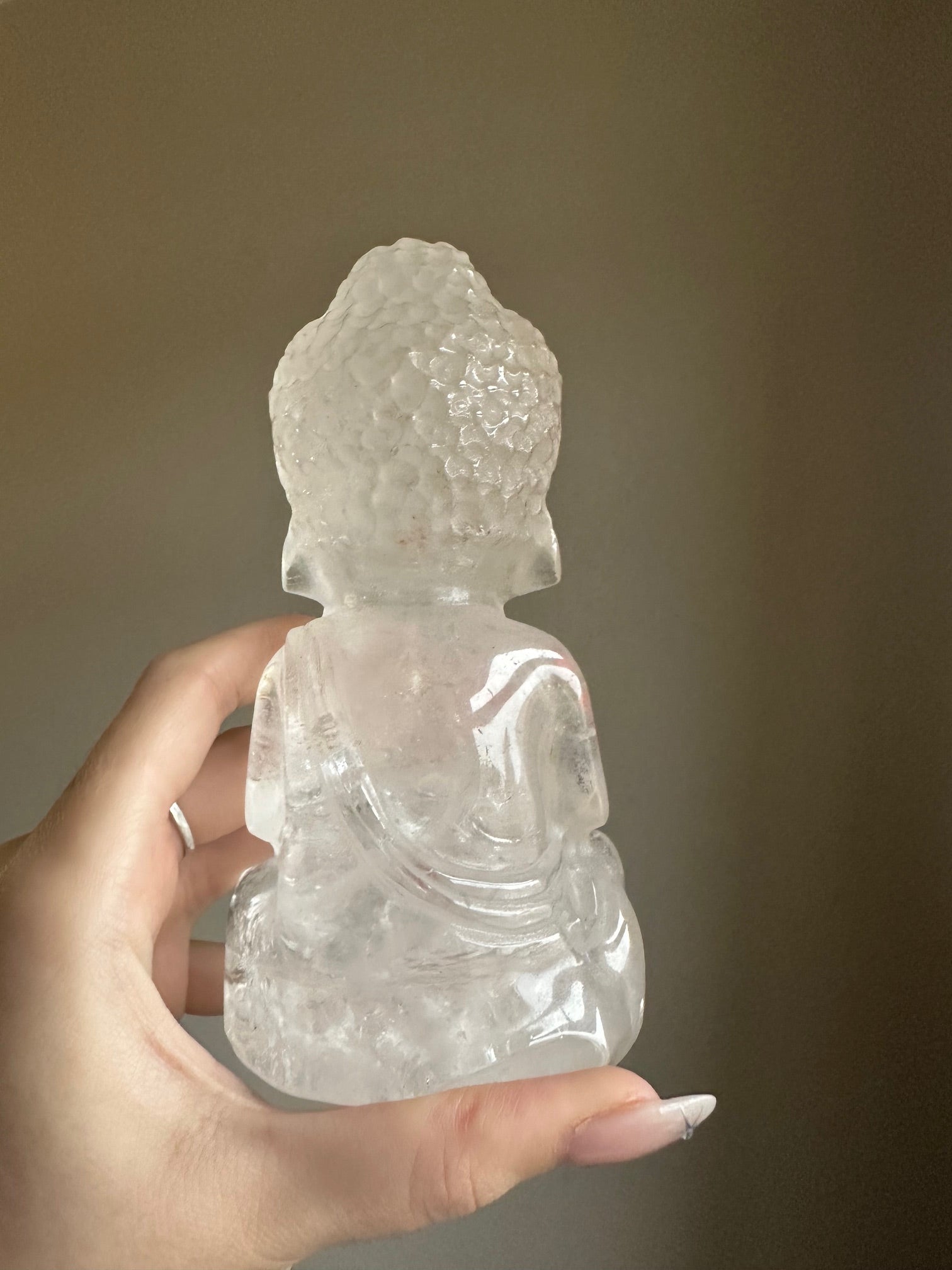 Clear Quartz with Fire Quartz Buddha - Large *Rare find*