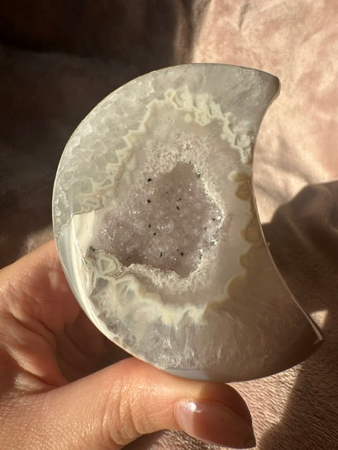 Brazilian Druzy Agate Moon