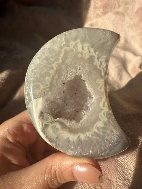 Brazilian Druzy Agate Moon