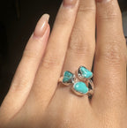 Turquoise Triple Sterling Silver Ring - Multiple Sizes