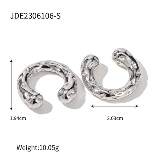 Gold Molten Stud Earrings
