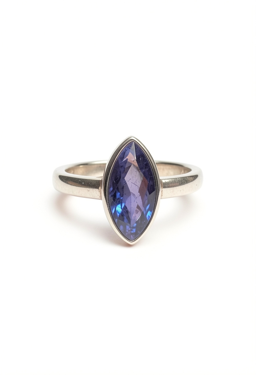 Kyanite Marquise Sterling Silver Ring - Size 8 / P