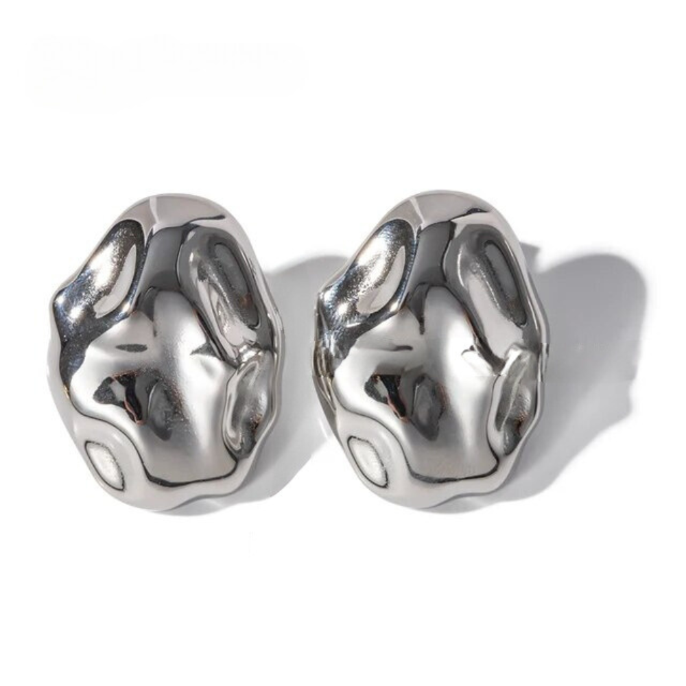 Gold Molten Stud Earrings