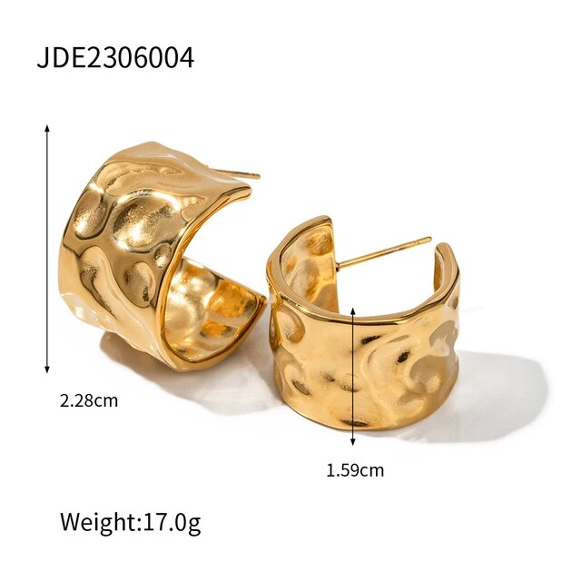 Gold Molten Stud Earrings