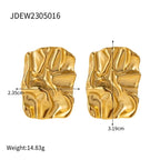 Gold Molten Stud Earrings